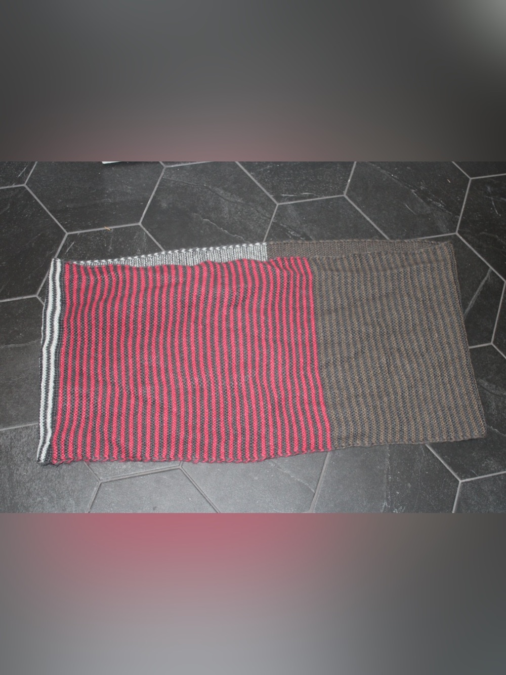 Pretty Persuasions Colorblock Infinity Wrap Scarf Striped Knit Cozy Pink Brown
